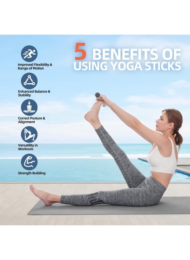 Yoga Stick 5 ft Sturdy Steel, Adjustable Stretching for Flexibility and Balance, Versatile Exercise Stick with 4 Steel Rods u0026 Foam Handles for Fitness, Rehabilitation, and Posture - Image 5