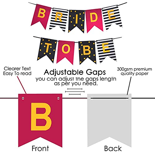 TOYXE Bachelorette Party Bride to Be Banner with Matching Bunting Flags and Photo Booth Props - Image 4