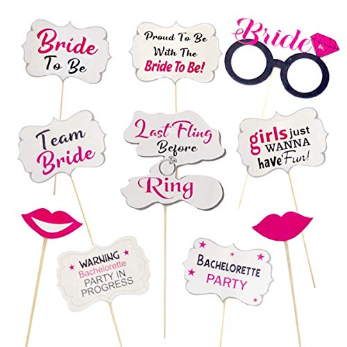 TOYXE Bachelorette Party Bride to Be Banner with Matching Bunting Flags and Photo Booth Props - Image 3