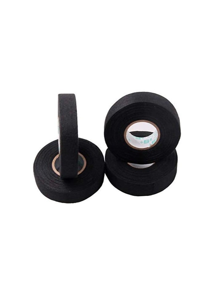 Generic YMEGS 689 2 Rolls Automotive Wiring Harness Cloth Tape High Temp Wire Harness Wrapping Tape, Black Adhesive Fabric Tape,Noise Damping Heat Proof (19MM 15M)  - Image 4