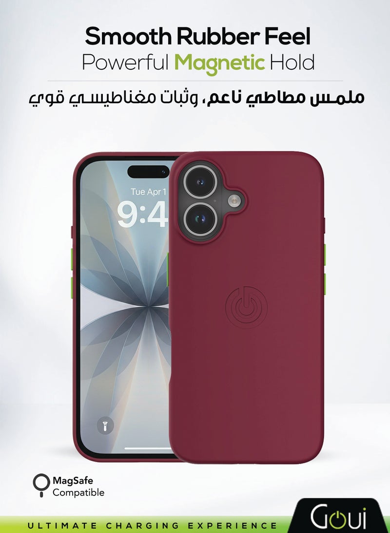 Goui iPhone 17 Case | Full-Coverage | MagSafe | Wireless Friendly | Colorful | Soft Touch | Magnetic Design for Maroon Red - Image 1