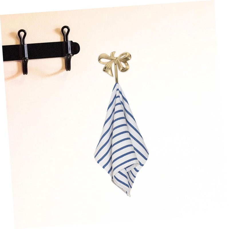 Large Brass Bow Wall Hook Gold Ribbon Towel Hat Hanger for Bathroom Bedroom Nursery - Image 5