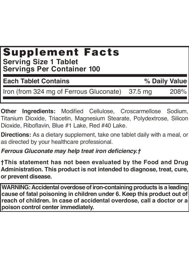 Nature's Blend Ferrous Gluconate Tablets, 100 Count - Image 3