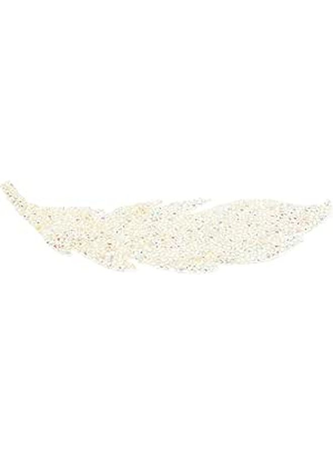 White Ab Glitter Leaf Shaped Rhinestone Patch Heat Activated Adhesive For DIY Clothing Crafts - Image 1