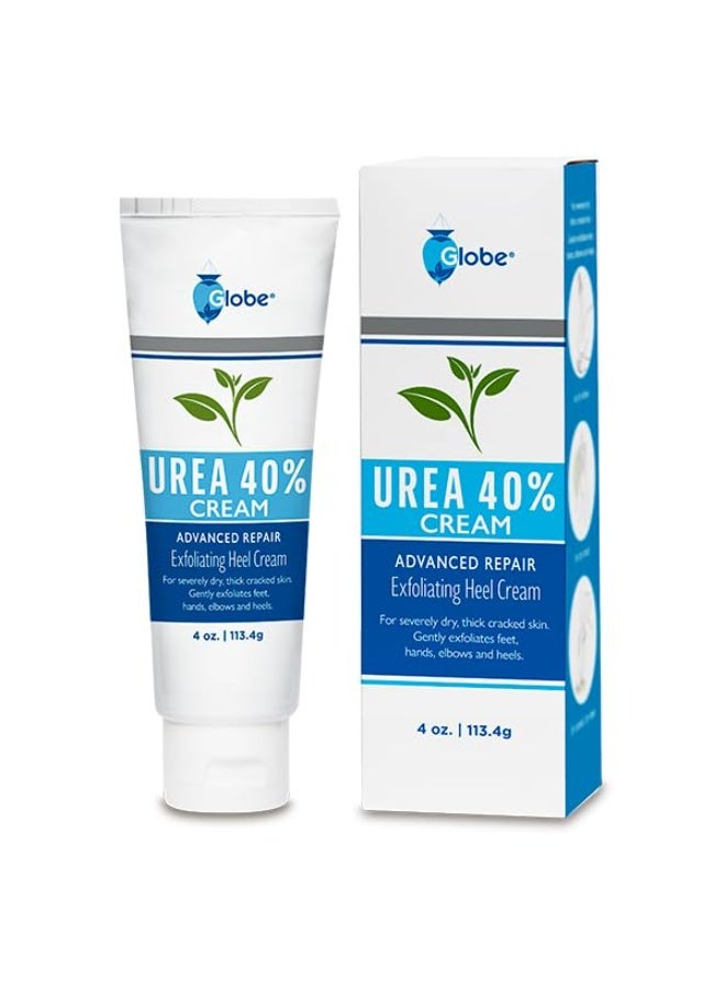Globe Urea cream 40% - (4 oz) Intensive Hydration for Dry and Cracked Heels, Feet, Hands, Elbows and Knees - Callus Remover, Hydrating Cream for Dry Skin - Helps Athletes Foot - Foot Odor - Image 2