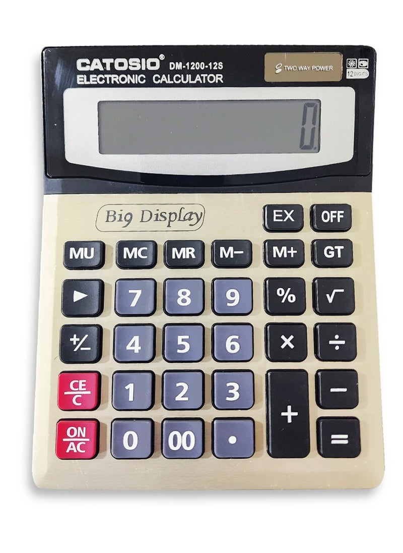 Generic Scientific Calculator DM-1200 Black , With Durable Metal Cover  - Image 1
