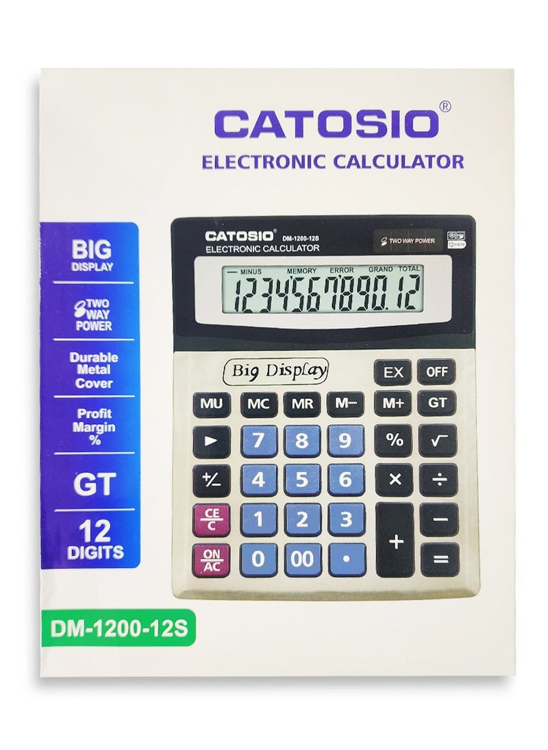 Generic Scientific Calculator DM-1200 Black , With Durable Metal Cover  - Image 2