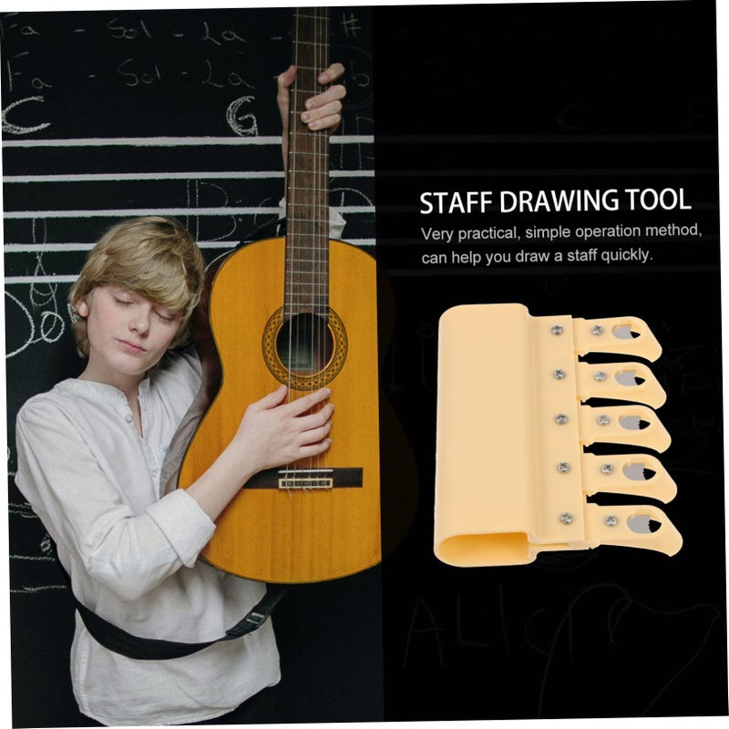 Multi Function Staff Drawing Tool For Blackboard Music Notation Yellow 1 Item - Image 5