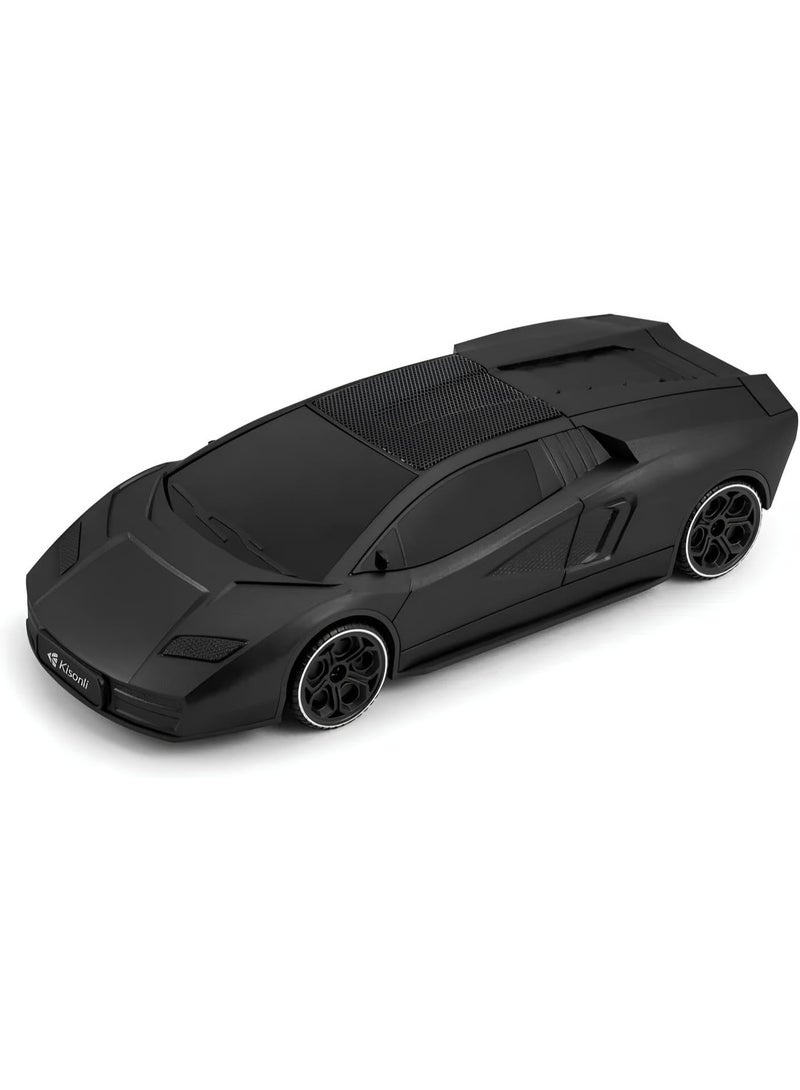 Kisonli B6 Car-Shaped Speaker Bluetooth – Unique Design, 1800mAh Battery, 5W Stereo Sound, Supports Radio, TF Card, and U Disk – Playtime from 4 to 8 Hours – Black Color - Image 1