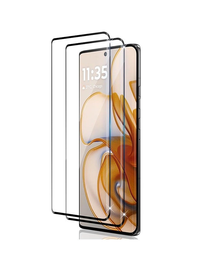 2 Pack Motorola Edge 50 5G Screen Protector, 9H Tempered Glass Screen Protector for Motorola Edge 50 5G, Premium 3D Curved Edge Guard Film，Case Friendly, Anti-Scratch Film (Edge Adhesive) - Image 1