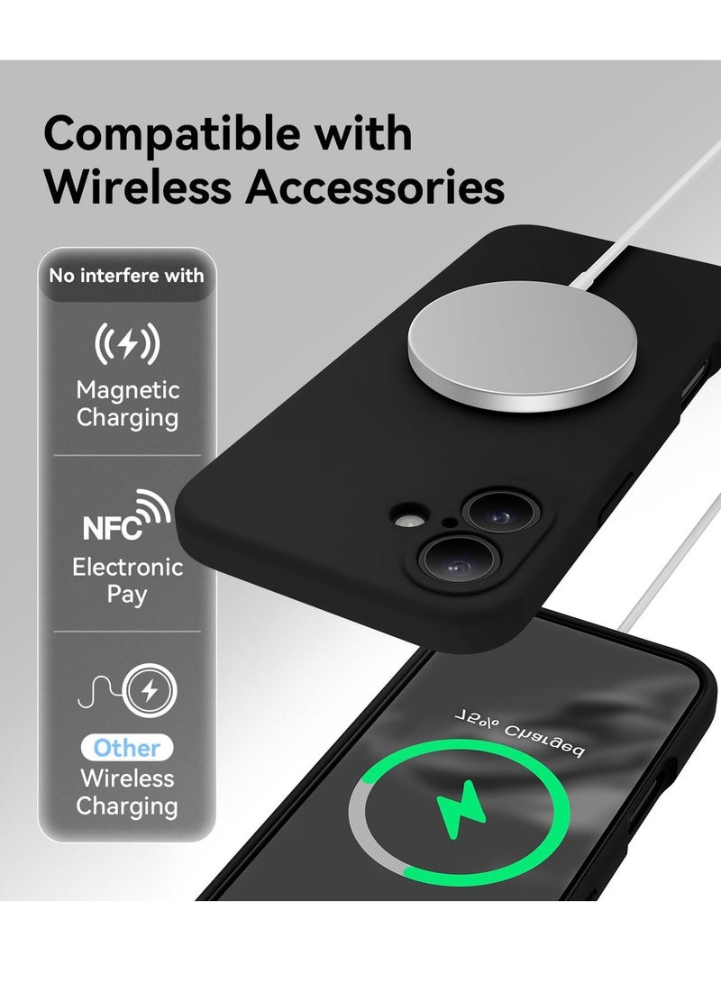 ELTRAZONE Compatible with iPhone 16 Plus Case, Silicone Upgraded [Camera Protection], [Compatible with MagSafe], Anti-Scratch Microfiber Lining Inside with 2 Screen Protectors – Black - Image 4