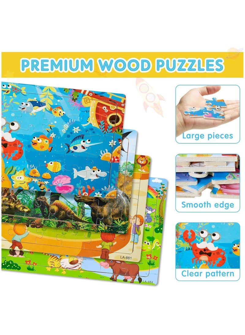 CMGTYYD. 12 حزمة ألغاز للأطفال من سن 3 إلى 8 سنوات، 30 قطعة من الألغاز الخشبية للأطفال الصغار، ألعاب تعليمية للأطفال والفتيات والفتيان - Image 2