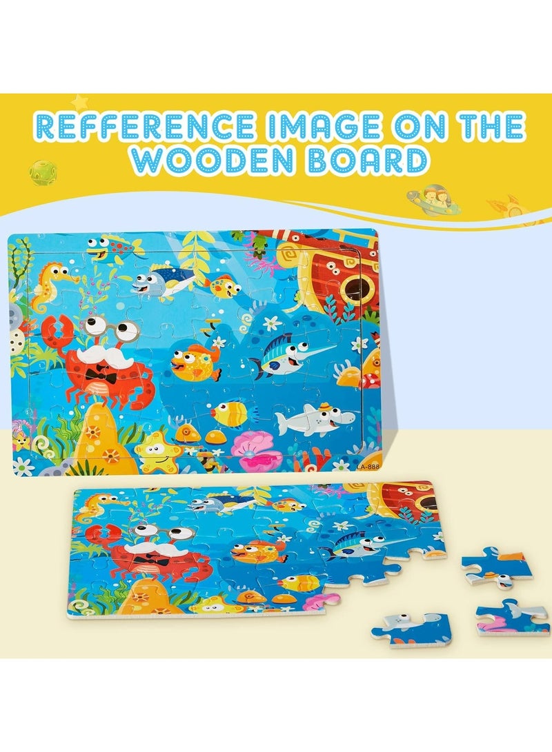 CMGTYYD. 12 حزمة ألغاز للأطفال من سن 3 إلى 8 سنوات، 30 قطعة من الألغاز الخشبية للأطفال الصغار، ألعاب تعليمية للأطفال والفتيات والفتيان - Image 4