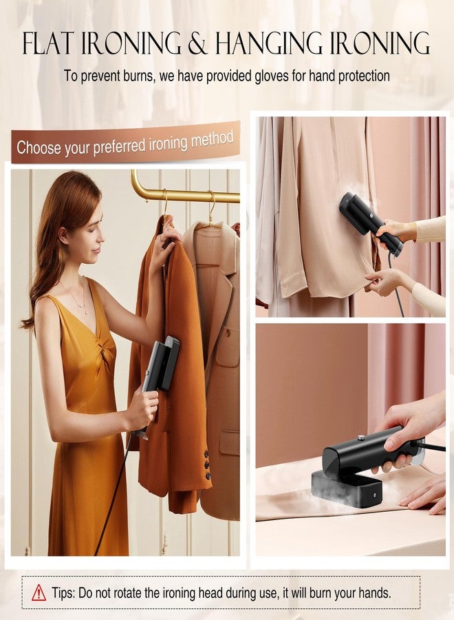 nesmar Steamer for Clothes, Portable Handheld Garment Steamer for Fabric Wrinkles Remover, 15s Fast Heat-up, 90ml Water Tank with Heat-Resistant Gloves, Convenient clothes steamer for Home, Office and Travel - Image 4