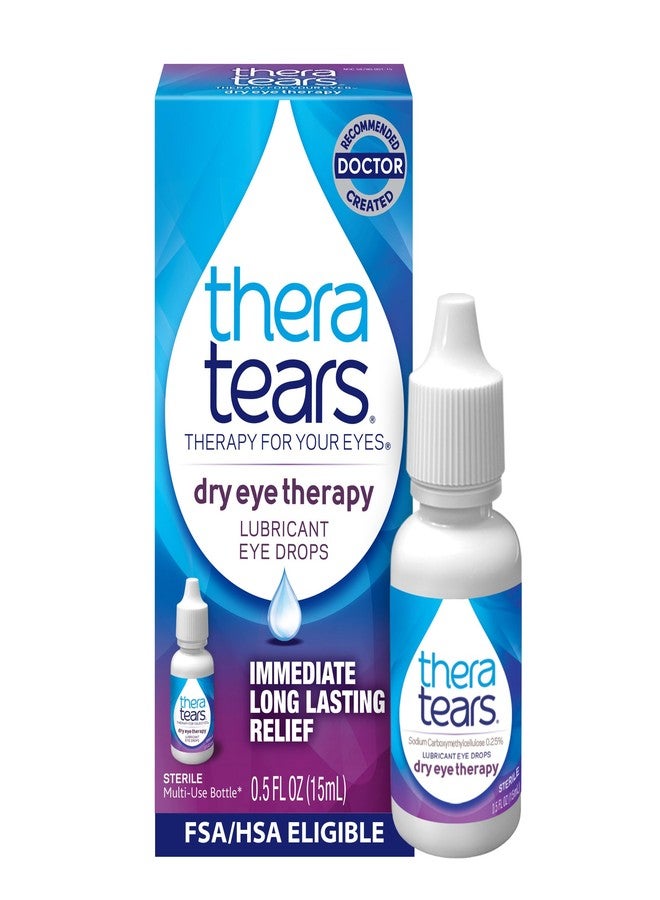 TheraTears Dry Eye Therapy Eye Drops for Dry Eyes, 0.5 Fl Oz - Image 1
