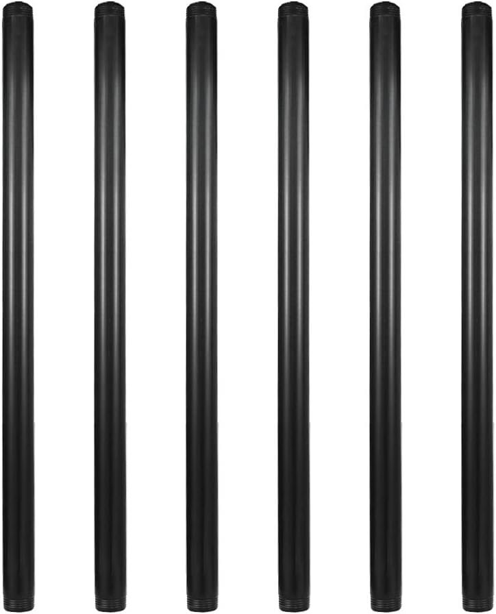 GeilSpace 6 Pack 3/4" × 20" Pre-Cut Black Metal Pipe, Industrial Steel Fits Standard Three Quarters Inch Black Threaded Pipes and Fittings - Vintage DIY Industrial Shelving (3/4" × 20") - Image 1