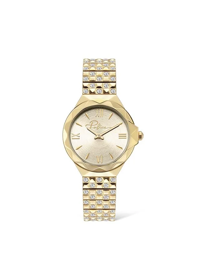 Agra Gold Dial and Stainless Steel Bracelet Analog Watch for Women 34mm