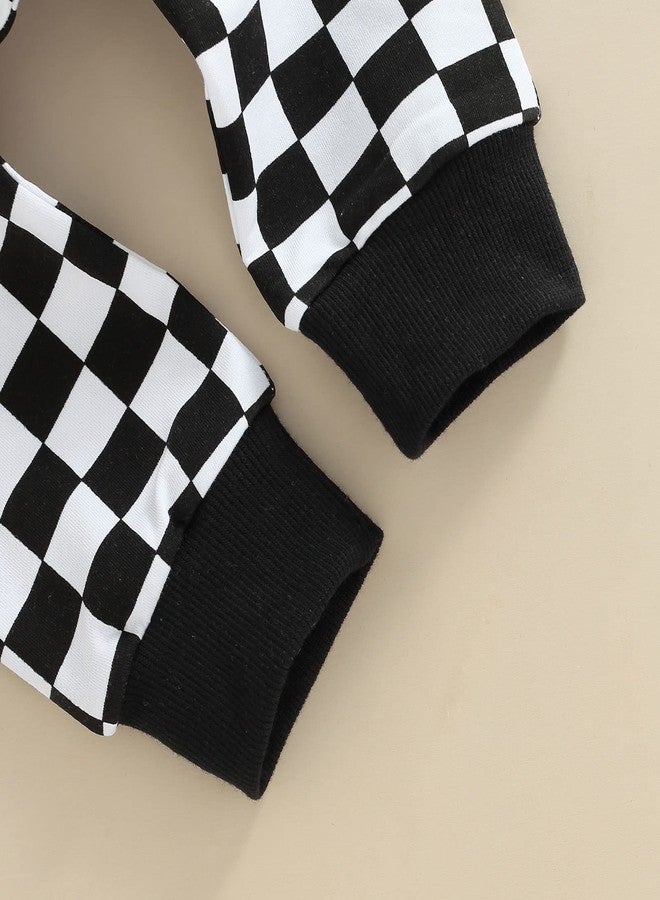 Thilsidee Toddler Baby Boy Girl Checkerboard Plaid Pants Elastic Waist Casual Trousers Spring Summer Fall Winter Long Pants (A-Black, 12-18 Months) - Image 5