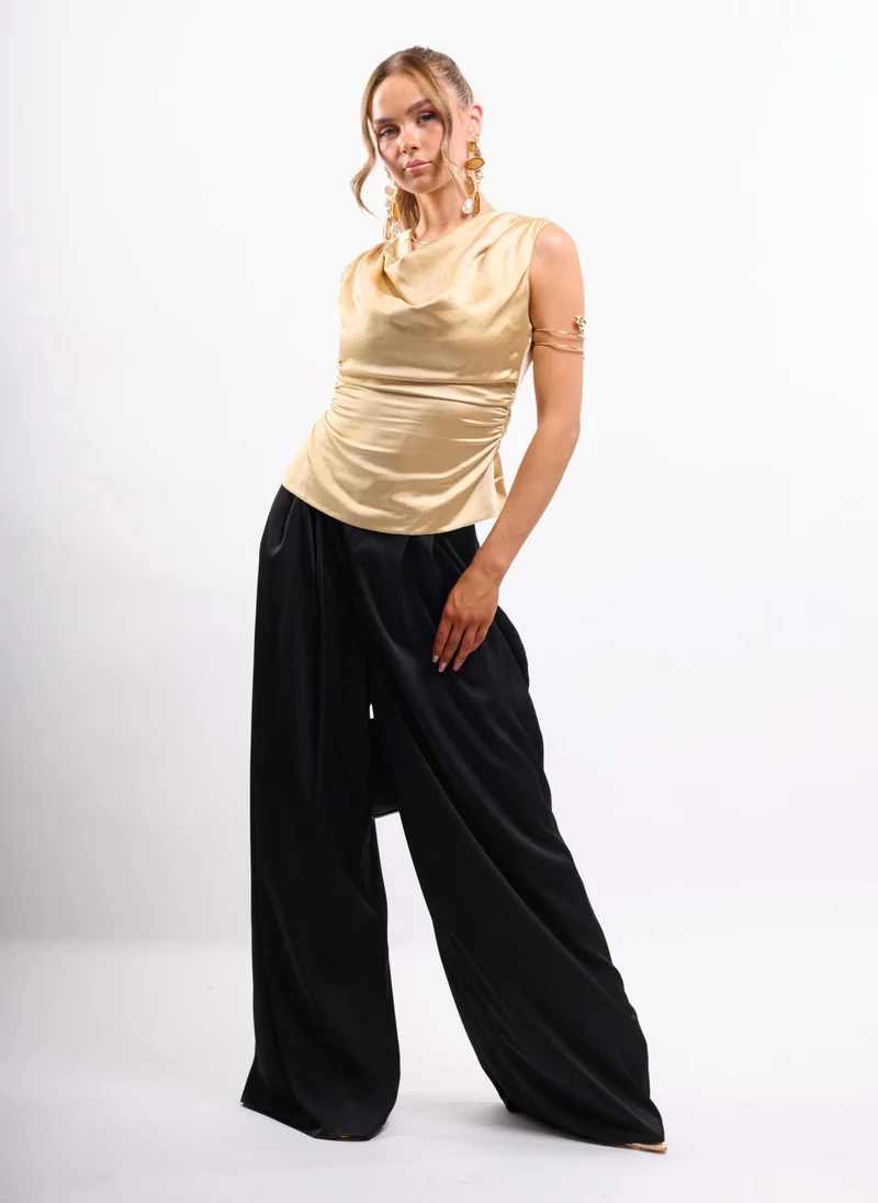 Faia RUCHED SHELL TOP IN GOLD