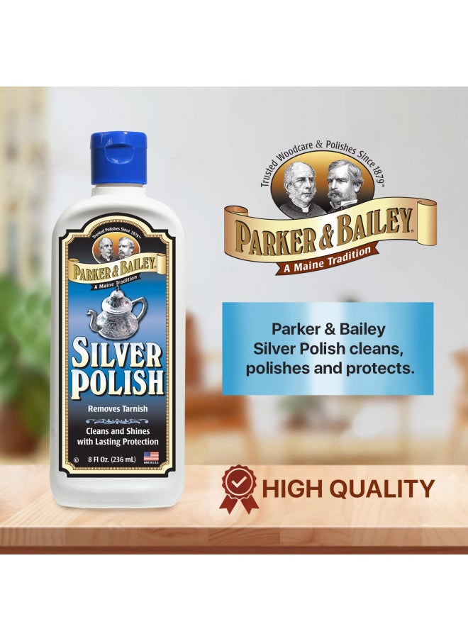 Parker & Bailey PARKER & BAILEY Silver Polish - Silver Polish Cleaner and Polish Tarnish Remover Jewelry Cleaner Metal Polish Cream for Polishing Antique Decor Pans Utensils Furniture 8 Oz Bottle  - Image 2
