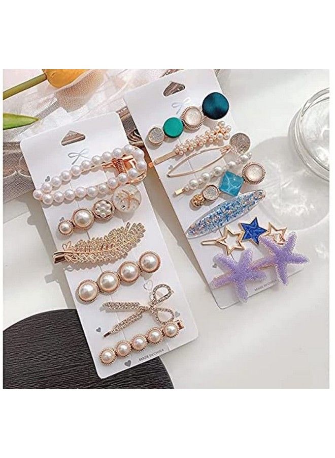 HOMEMATES 14 Piece Korean Style Pearl Barrettes Women - Image 1