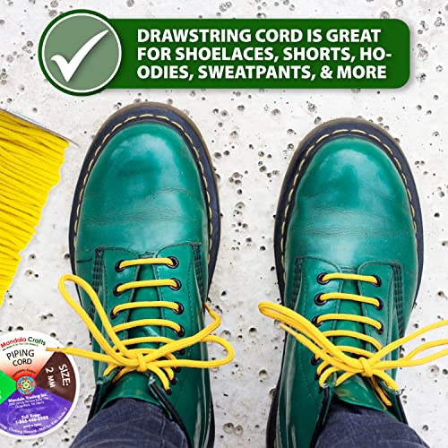 Mandala Crafts Natural Soft Replacement Drawstring Cords for Sweatpants Bags - Piping Cord for Sewing Upholstery - 50 Yds 2mm Cotton Cording Macrame Rope Corset Strings - Image 5