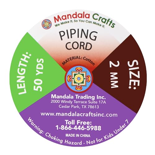 Mandala Crafts Natural Soft Replacement Drawstring Cords for Sweatpants Bags - Piping Cord for Sewing Upholstery - 50 Yds 2mm Cotton Cording Macrame Rope Corset Strings - Image 3