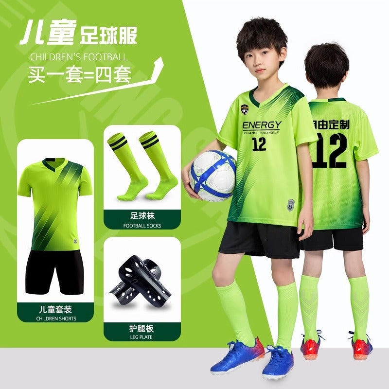 Children'S Football Uniform Suit Men'S Short-Sleeved Primary School Student Training Uniform Personalized Sports Team Uniform Printing Summer Jersey Printing - Image 2