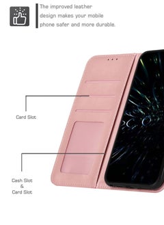 Generic For Infinix Smart 9 Cover,Protective Infinix Smart 9 Case Premium Leather Wallet Case with Card Holder Kickstand Magnetic Closure Flip Folio Case Cover for Infinix Smart 9,Pink  - Image 3