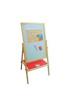 Generic Kids Writing Board: Portable Double-Sided Wooden Easel with Whiteboard & Chalkboard, Adjustable Drawing Stand - Ideal Gift for Toddlers  - Image 2
