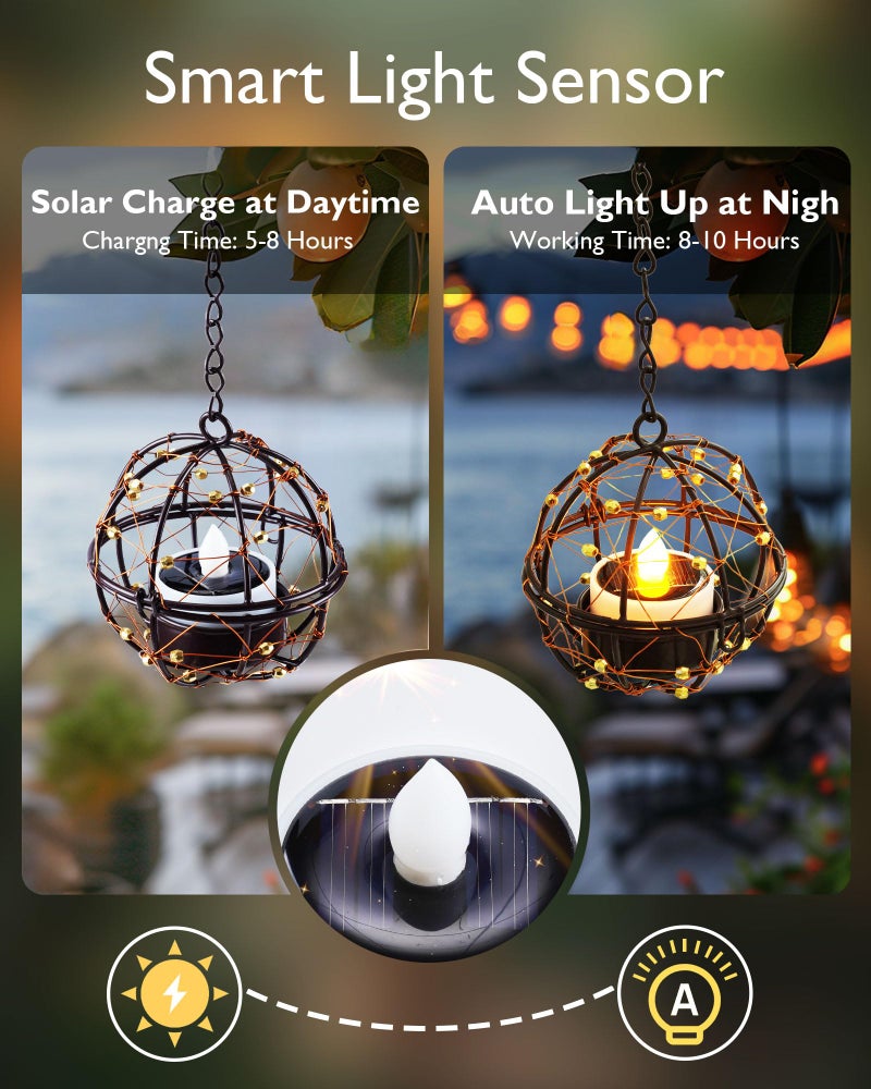 Homemory 8Pcs Solar Tea Lights Outdoor Waterproof, Rechargeable Dusk to Dawn Lighting, Flameless Flickering LED Votive Candles for Fairy Garden Decor, Patio Tables, Christmas Lanterns, Windows - Image 2