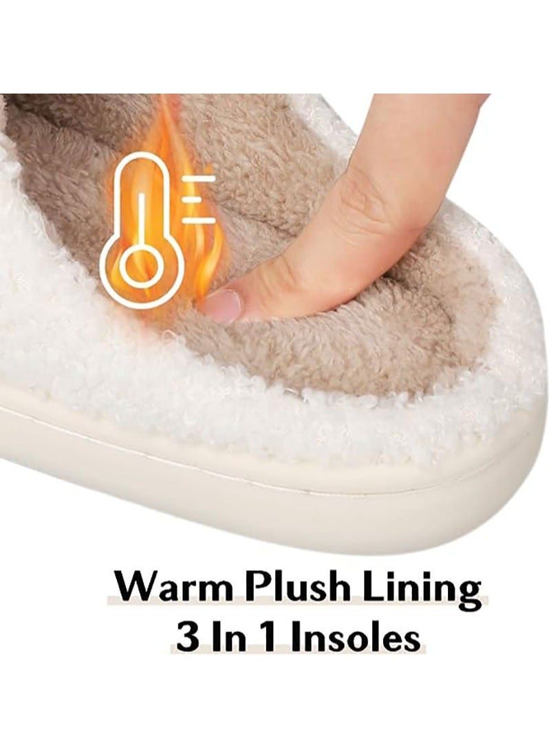 FASHION HOME Cartoon Happy Smile Face Fluffy House Slippers Home Indoor - Image 2