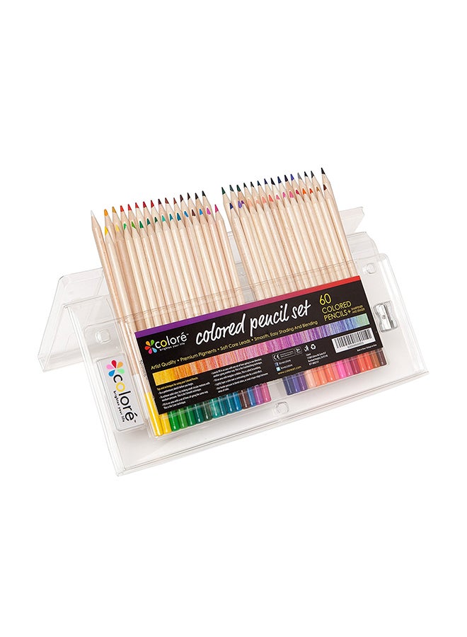 60-Piece Wooden d Drawing Pencil Set multicolour - Image 1