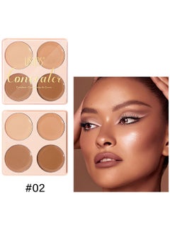Ushas 4  Color Concealer Pot Set - Contour Palette for Dark Circles with Powder Puffy - 4 in 1 Full Coverage Color Correcting Foundation Concealer for Contour & Highlight Eye Brightener#02  - Image 2
