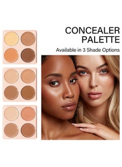 Ushas 4  Color Concealer Pot Set - Contour Palette for Dark Circles with Powder Puffy - 4 in 1 Full Coverage Color Correcting Foundation Concealer for Contour & Highlight Eye Brightener#02  - Image 4