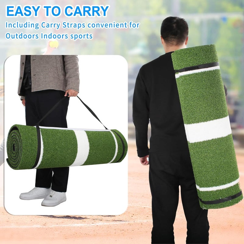 Wemily 10x3 ft Softball Pitching Mat with Mound - Antifade Turf, Antislip Foam Backing - Fastpitch Equipment for Softball and Baseball Pitchers Practice - Image 5