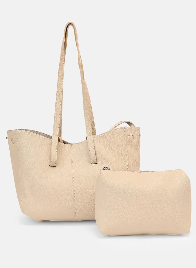 Haute Sauce Solid Zip Lock Regular Vegan Leather Hand Bag For Women