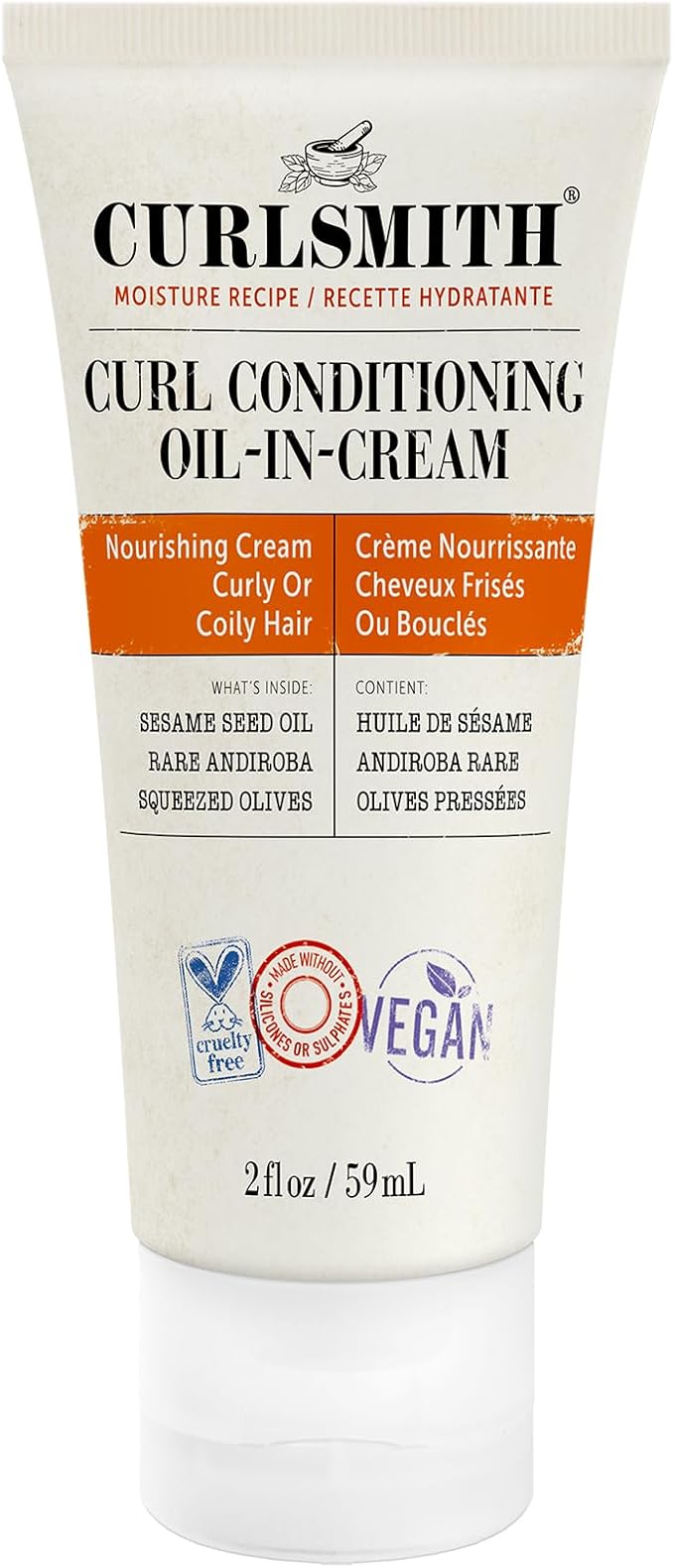 Curlsmith Curl Conditioning Oil in Cream Vegan Leave in Conditioner for Curly and Coily Hair 59ml - Image 1