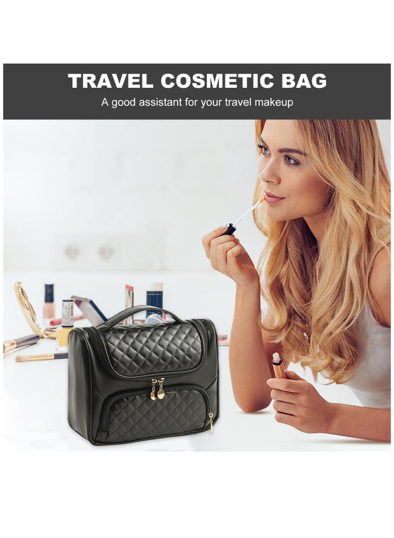 SOLARAE Travel Hanging Toiletry Bag, Travel Makeup Bag, Cosmetic Travel Bag, Large Toiletries Bag, Waterproof Cosmetic Bag, Makeup Organizer Bag for Women Girls, Black - Image 2