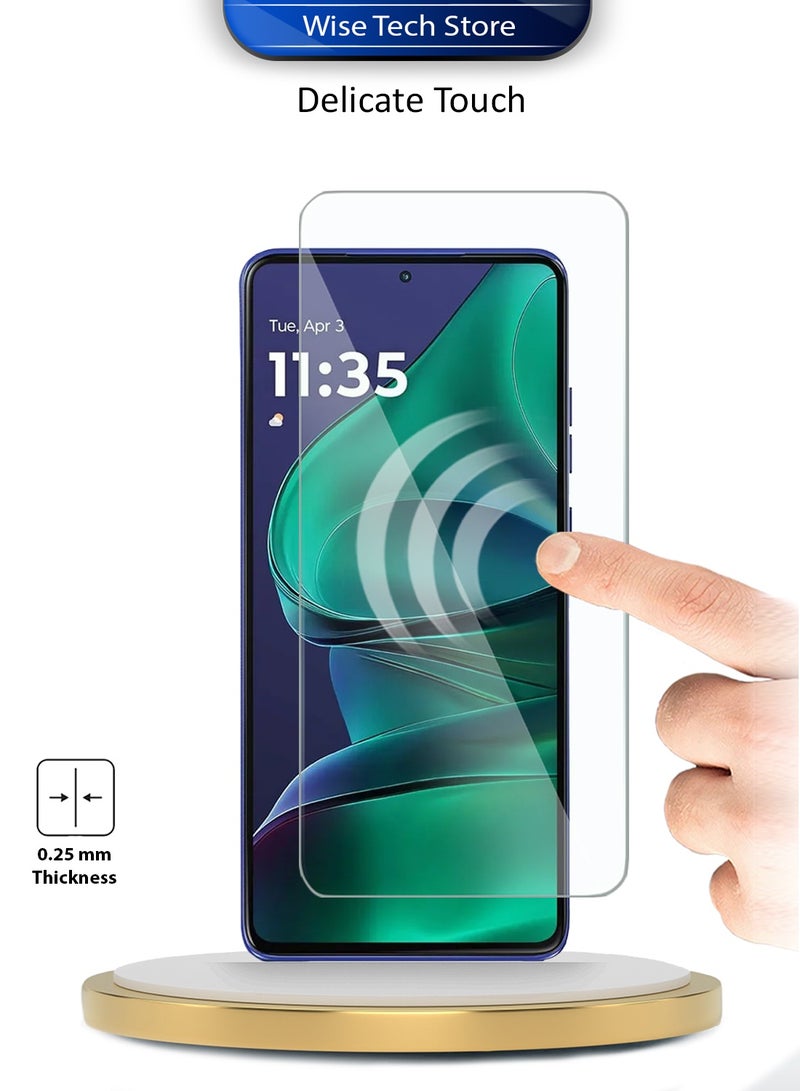 دبليو تيك واقٍ شاشة هاتف موتورولا إيدج 60 ستايلس 5G 2025 سلسلة WTech بريميوم بحواف منحنية زجاج مقسى 9H 2.5D شفاف (MSG9CN) - Image 4