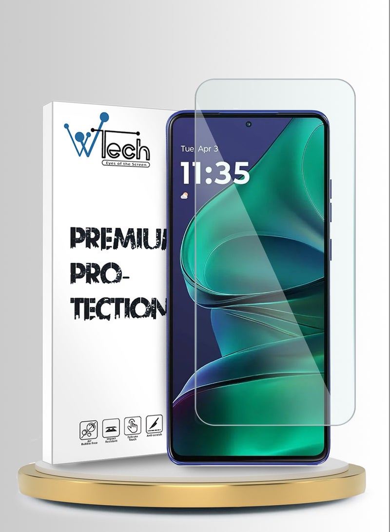 دبليو تيك واقٍ شاشة هاتف موتورولا إيدج 60 ستايلس 5G 2025 سلسلة WTech بريميوم بحواف منحنية زجاج مقسى 9H 2.5D شفاف (MSG9CN) - Image 1