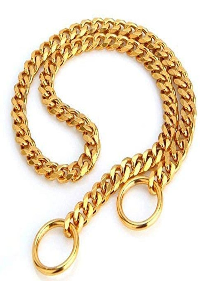 Pet Guard Pet Brass Heavy Duty Diamond Cut Gold Dog Chain Training Collar (X-Small:18 Inch) - Image 1