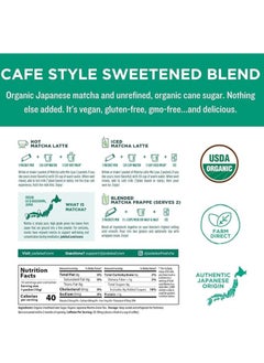Jade Leaf Jade Leaf Matcha Organic Cafe Style Sweetened Matcha Latte Premium Barista Crafted Mix - Sweet Matcha Green Tea Powder - Authentic Japanese Origin (30 Count Single Serve Stick Pack Pouch)  - Image 2
