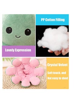 Y&D Octopus Doll,Cute Plush Toys Double Sided Flip Doll Soft Stuffed Animals Creative Toy Gifts for Kids, Girls, Boys, Friends, Green Pink  - Image 3