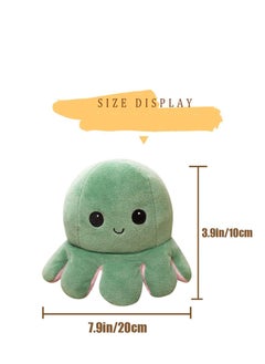 Y&D Octopus Doll,Cute Plush Toys Double Sided Flip Doll Soft Stuffed Animals Creative Toy Gifts for Kids, Girls, Boys, Friends, Green Pink  - Image 2