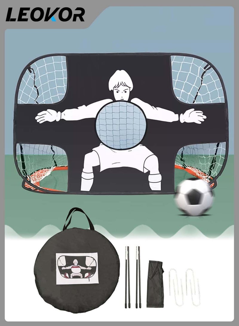 LEOKOR Portable Football Goal,Outdoor-2 in 1 Soccer Nets,Foldable with Carry Bag,Suitable for Pop Up Training Goals,for Kids and Adult Backyard Indoor or Outdoor - Image 1