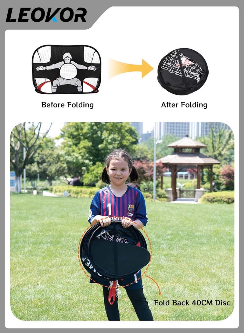 LEOKOR Portable Football Goal,Outdoor-2 in 1 Soccer Nets,Foldable with Carry Bag,Suitable for Pop Up Training Goals,for Kids and Adult Backyard Indoor or Outdoor - Image 3