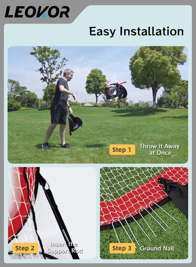 LEOKOR Portable Football Goal,Outdoor-2 in 1 Soccer Nets,Foldable with Carry Bag,Suitable for Pop Up Training Goals,for Kids and Adult Backyard Indoor or Outdoor - Image 5