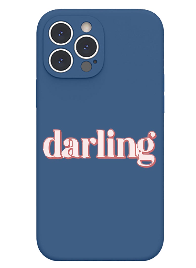 Theodor Protective Slim Fit Case Liquid Silicone Cover with Full Body Protection Anti-Scratch Shockproof Case For iPhone 14 Pro Max Blue  - Dino love copy - Image 1