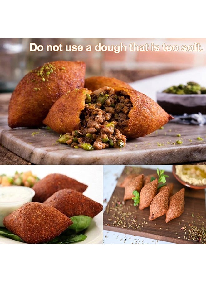 Arabest Meatball Mold Kibbeh Press Mold Maker Durable DIY Plastic Manual Meatloaf Maker Press Tool, Kitchen Cooking Tools for Making Fried Kibbeh (9 Grids, White)  - Image 3